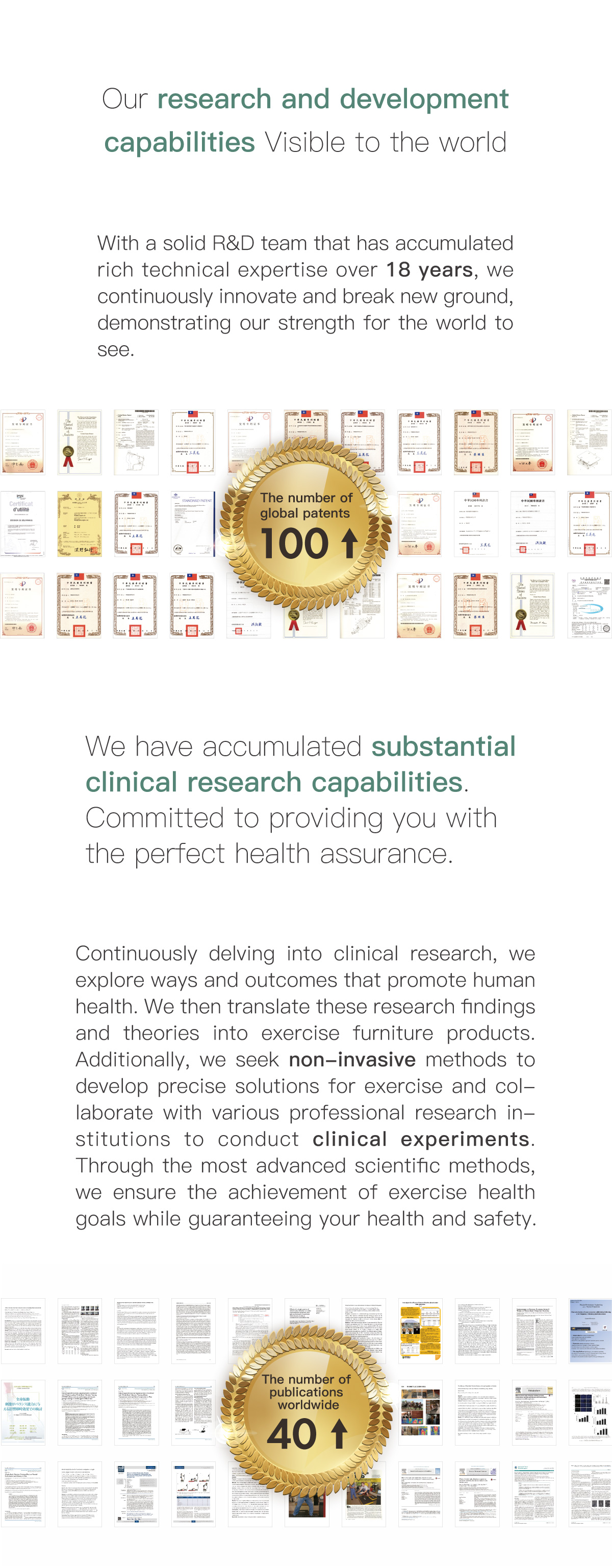 Our R&D Strength is Visible to the World. Strong Clinical Research Capacity for Your Perfect Health Guarantee.