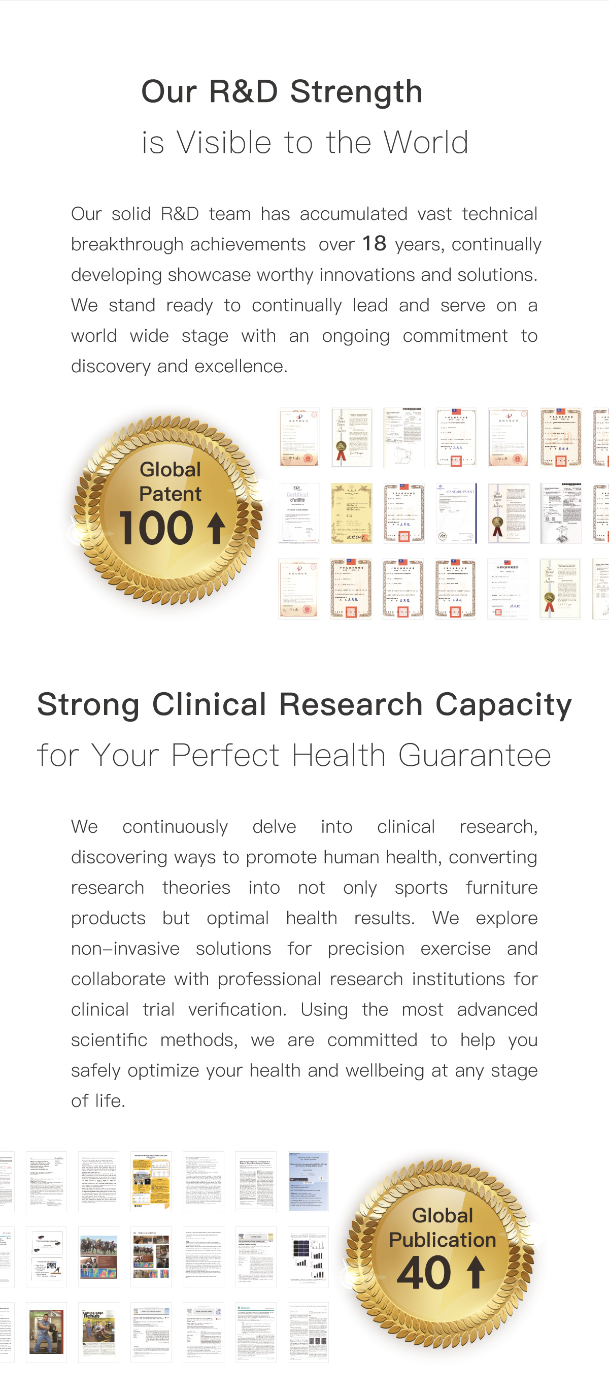 Our R&D Strength is Visible to the World. Strong Clinical Research Capacity for Your Perfect Health Guarantee.