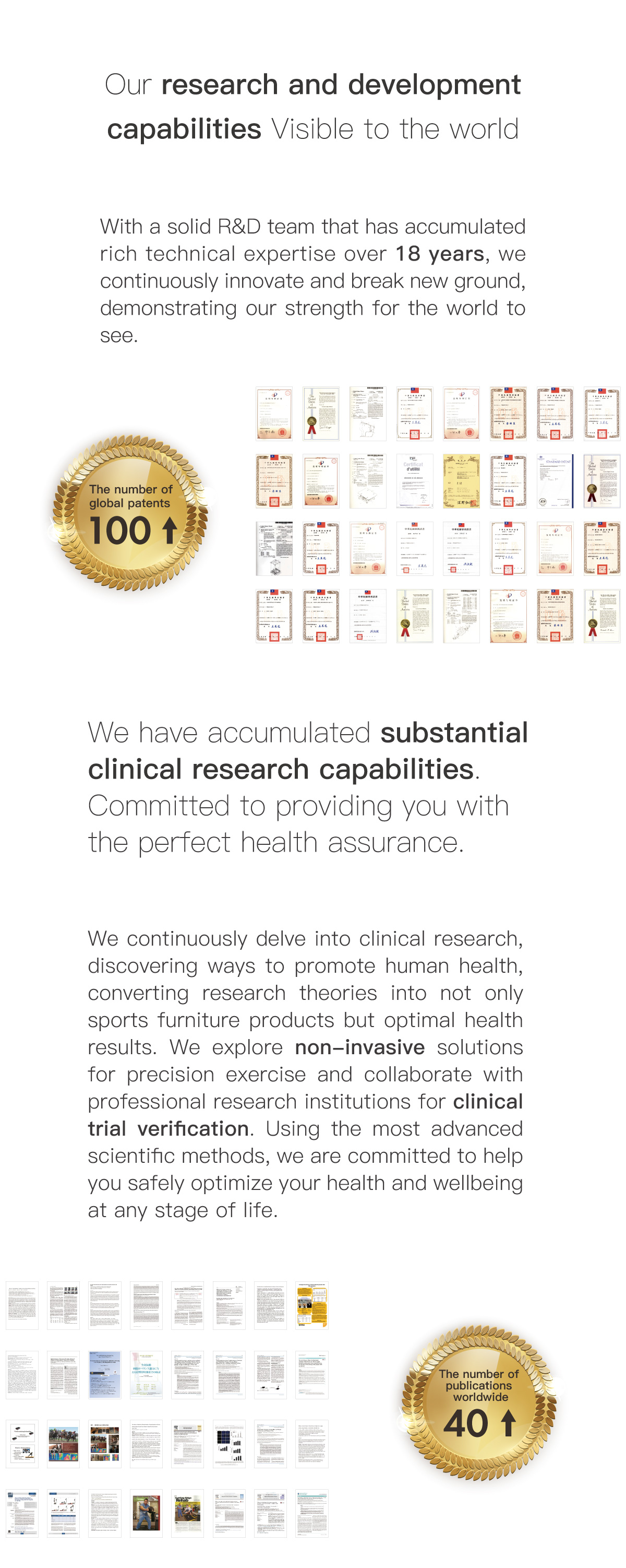 Our R&D Strength is Visible to the World. Strong Clinical Research Capacity for Your Perfect Health Guarantee.