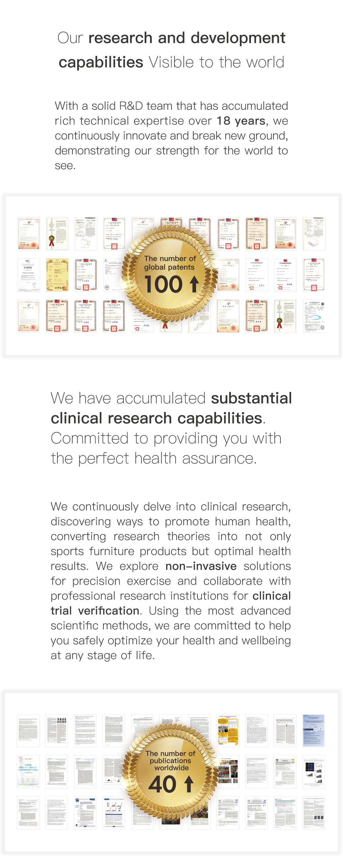 Our R&D Strength is Visible to the World. Strong Clinical Research Capacity for Your Perfect Health Guarantee.