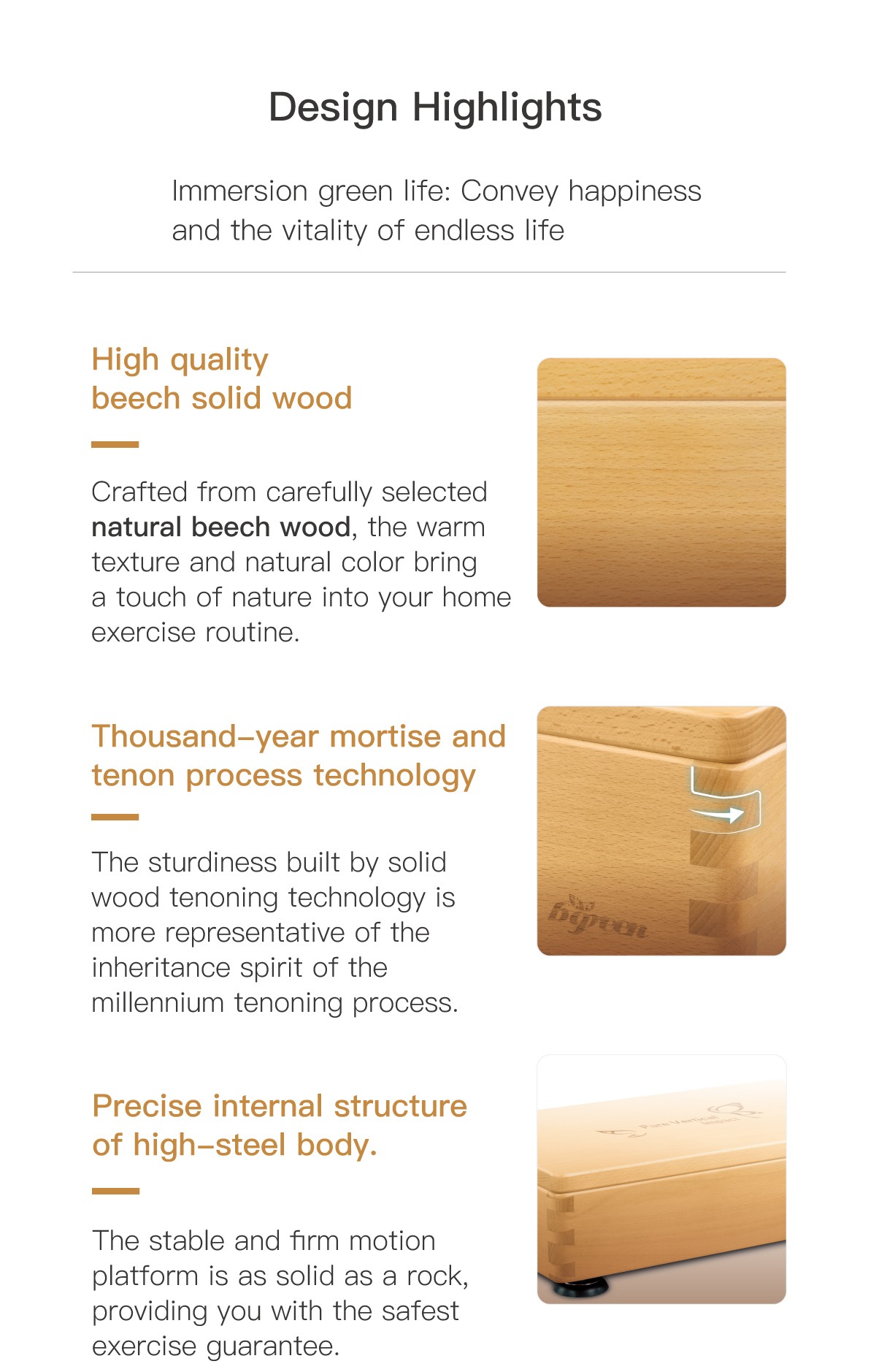 RB2 Design Highlights. High quality beech solid wood. Thousand-year mortise and tenon process technology. Precise internal structure of high-steel body.