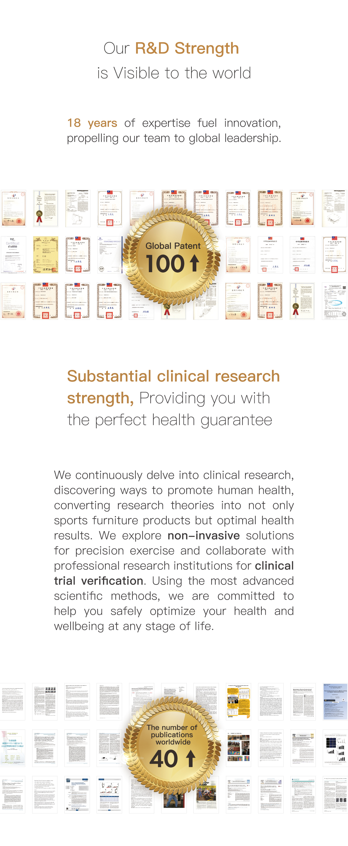 Our R&D Strength is Visible to the world. Substantial clinical research strength, Providing you with the perfect health guarantee.